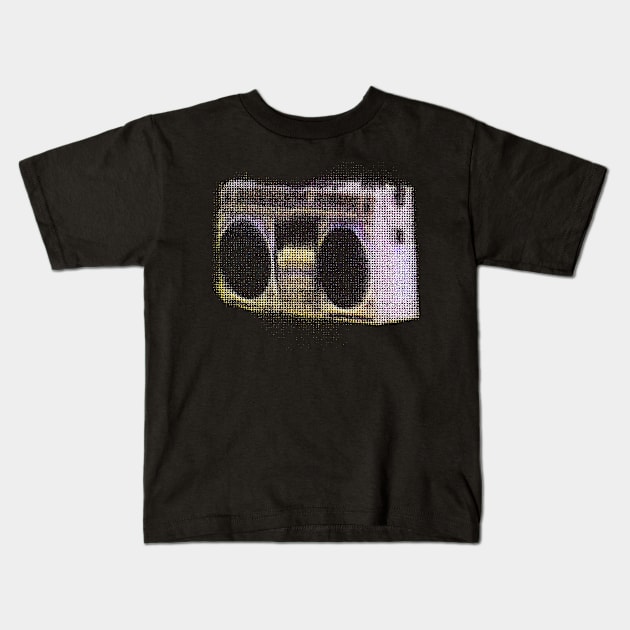 Boombox  /// Retro Style 80s Glitch Design Kids T-Shirt by DankFutura